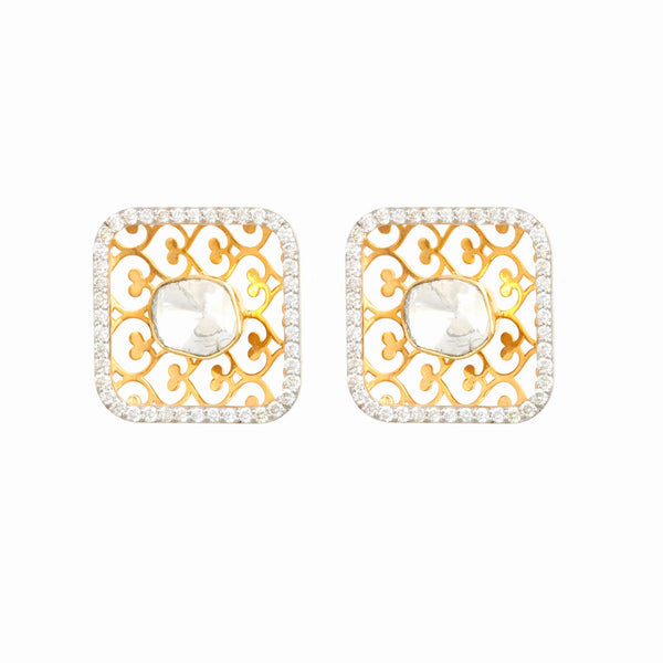 Leelawati Polki Stud Earrings - zaveribros.com