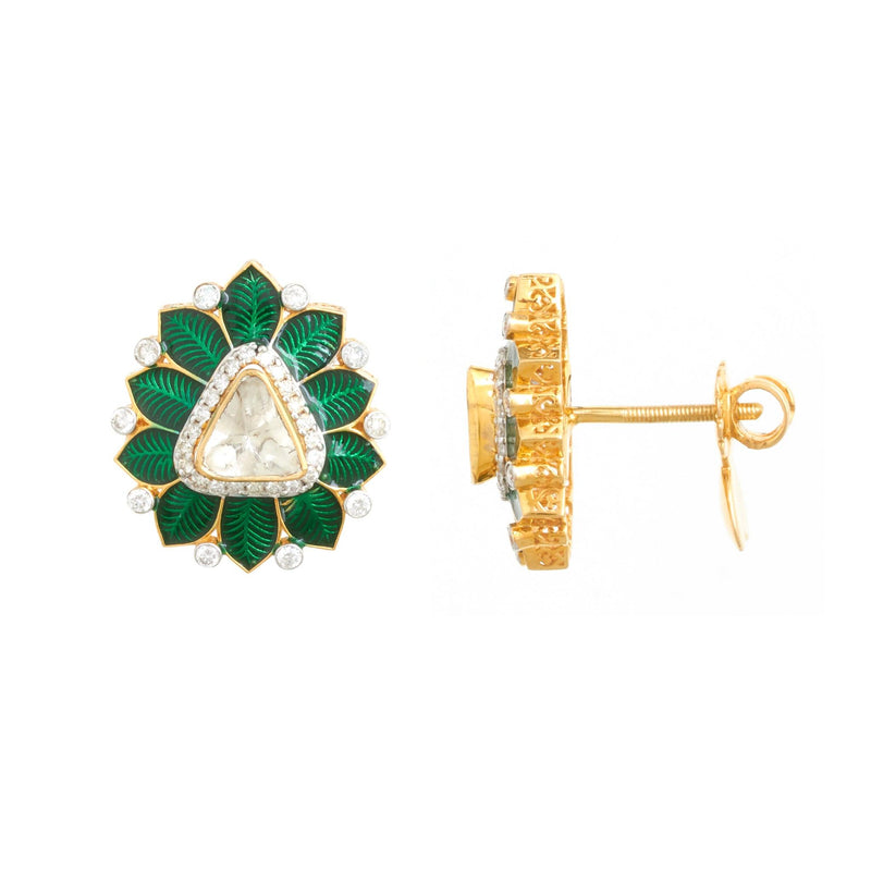 Mahima Polki Stud Earrings - zaveribros.com