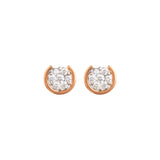 Ornate Flower Diamond Stud Earrings - zaveribros.com