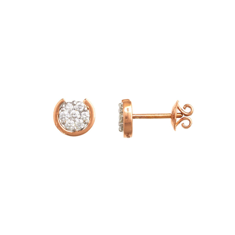 Ornate Flower Diamond Stud Earrings - zaveribros.com