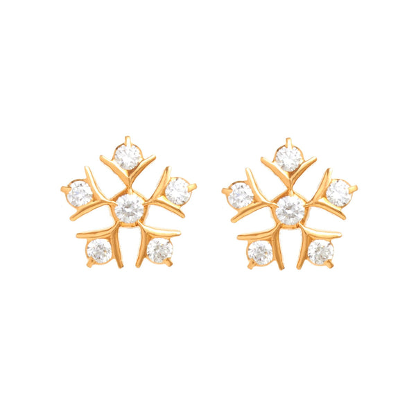 Floral minimalist Diamond Studs - zaveribros.com