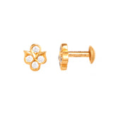 Charming Floral Diamond Stud Earrings - zaveribros.com