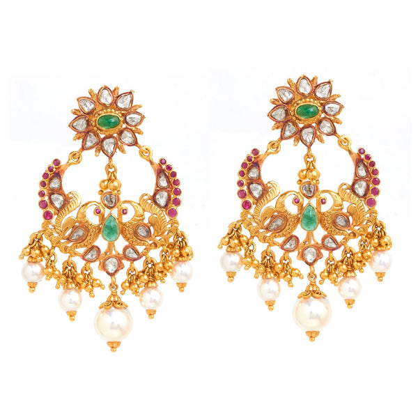 Gorgeous Polki Chandbali Earrings - zaveribros.com