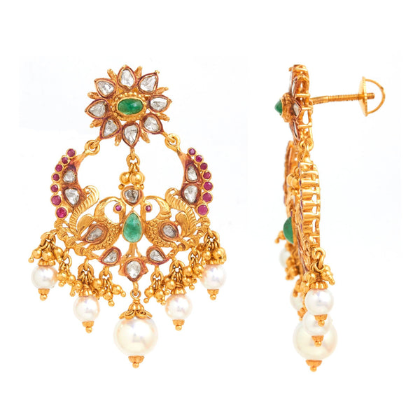 Gorgeous Polki Chandbali Earrings - zaveribros.com