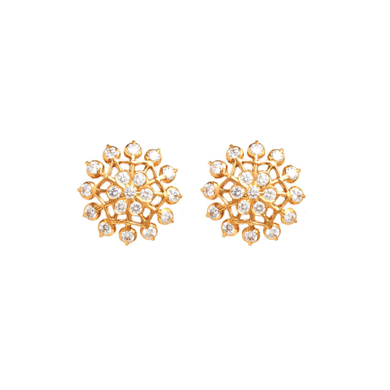 Stunning floral Diamond Studs - zaveribros.com