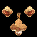 Decorative Floral Gold Pendant Set freeshipping - zaveribros.com