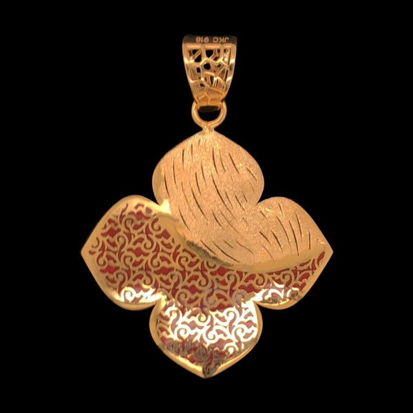 Decorative Floral Gold Pendant Set freeshipping - zaveribros.com