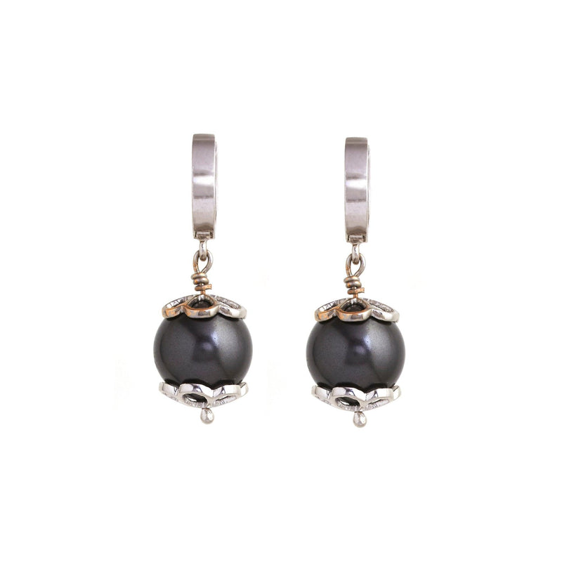 Black Pearl Beauty Gold Earrings - zaveribros.com