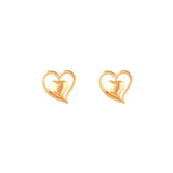 Key to the Heart Gold Stud Earrings - zaveribros.com