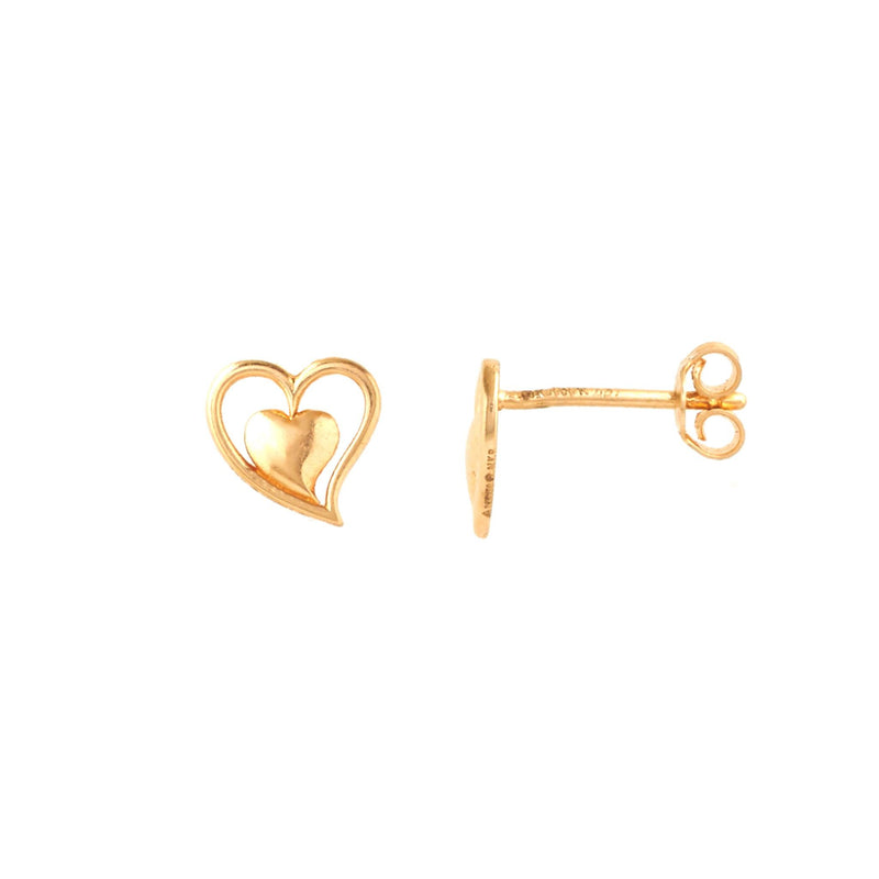 Key to the Heart Gold Stud Earrings - zaveribros.com