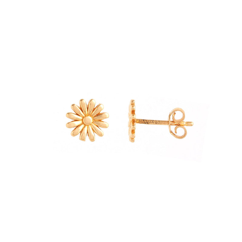 Tiny Flower Screw Back Gold Stud Earrings for Women by PAVOI