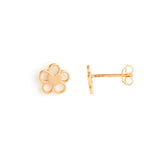 Flowers Delight Gold Stud Earrings - zaveribros.com