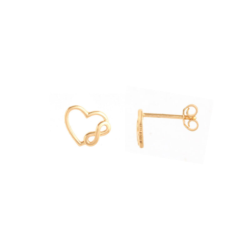 Infinity Love Gold Stud Earrings - zaveribros.com