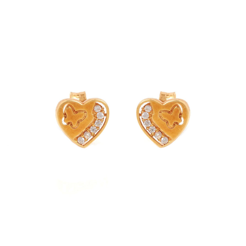 Graceful Valentine Gold Stud Earrings - zaveribros.com