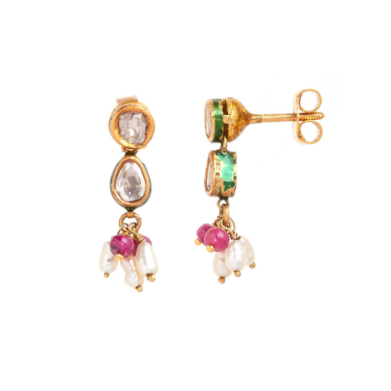 Beauty of Bride Gold Stud Earrings - zaveribros.com