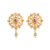 Varshni Gold Stud Earrings - zaveribros.com