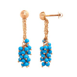 Enchanting Turquoise Gold Tassel Earrings - zaveribros.com