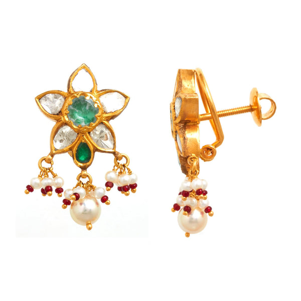 Vineeta Polki Stud Earrings - zaveribros.com