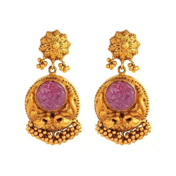 Charismatic Gold Ruby Earrings - zaveribros.com