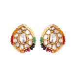 Glorious Shine Gold Stud Earrings - zaveribros.com