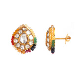 Glorious Shine Gold Stud Earrings - zaveribros.com