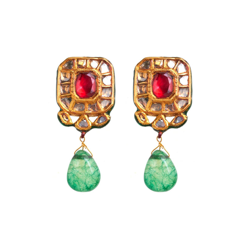 Gauri Polki Drop Earrings - zaveribros.com