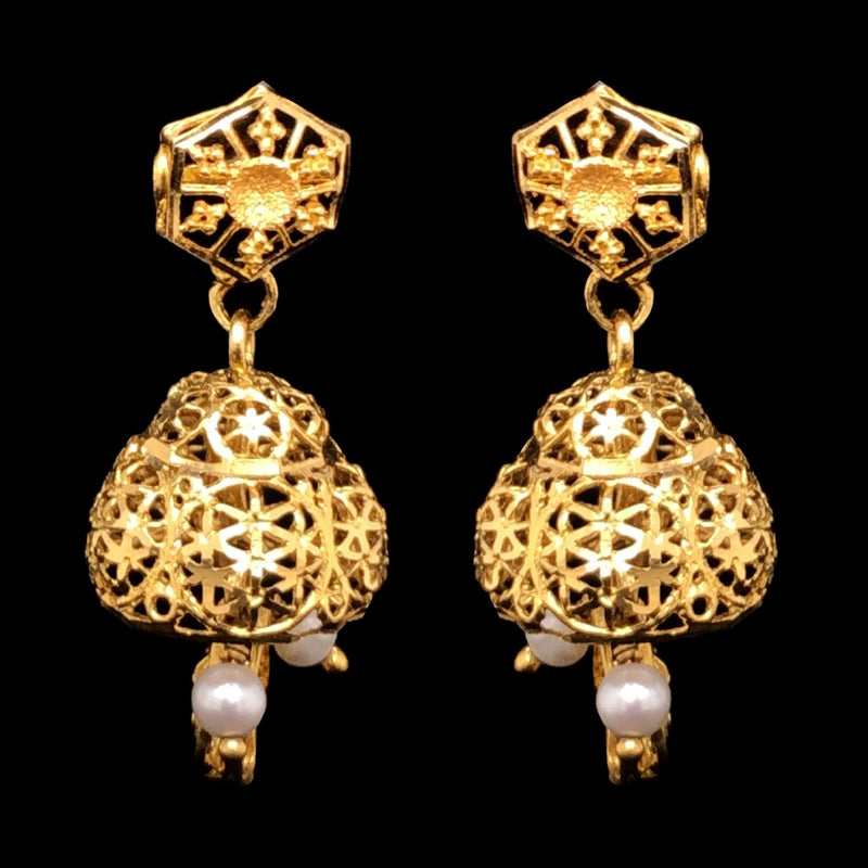 Lakshavika Gold Jhumkas - zaveribros.com