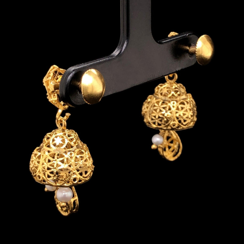 Lakshavika Gold Jhumkas - zaveribros.com