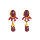 Shushma Gold Gemstone Earrings - zaveribros.com