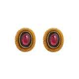 Spiral Frame Gold Stud Earrings - zaveribros.com