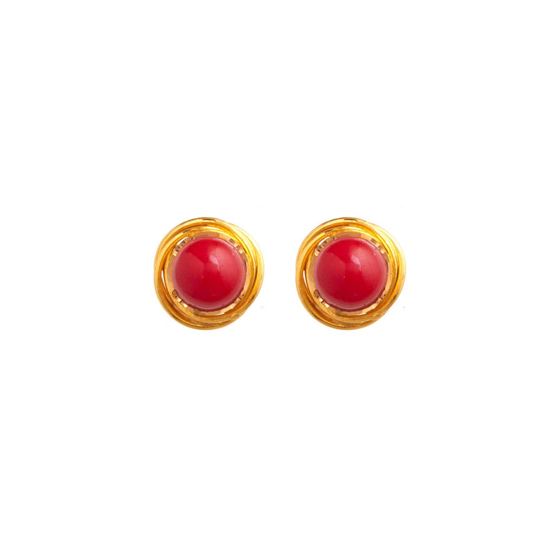 Hansika Gold Stud Earrings - zaveribros.com