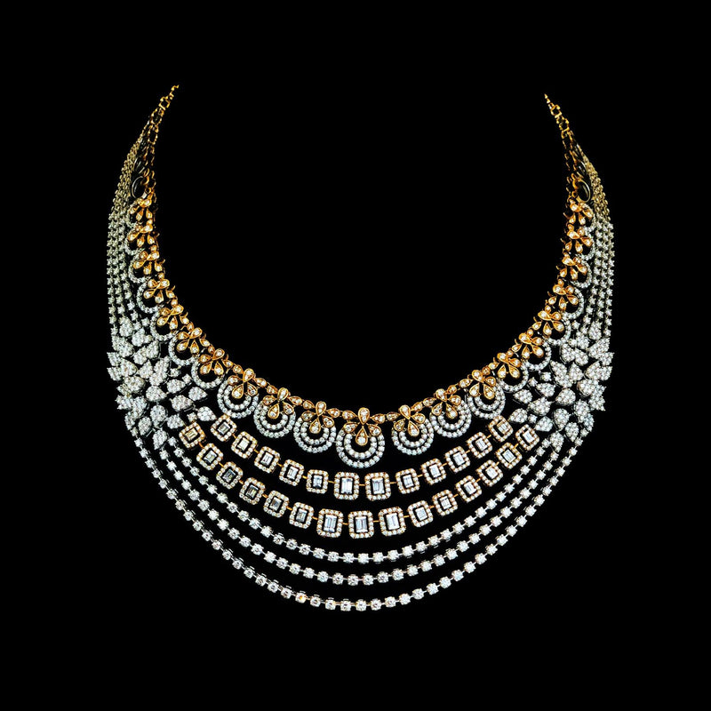 Gold Diamond Necklace/cz Choker Necklace Set/bridal Diamond Necklace  Set/designer Diamond Jewelry/sabyasachi Jewelry Set/statement Necklace -  Etsy