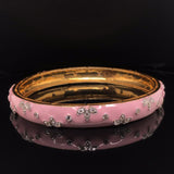 BLUSHING PINK QUARTZ  DIAMOND BANGLE