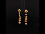 Two Tone Modern Gold Drop Earrings